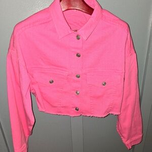 Fashion Nova pink crop jacket small